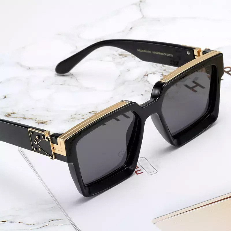Gold Frame Large Size Sunglasses Men Women Shades Elegant Retro Classic Hip Hop