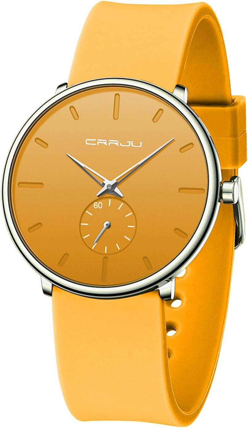 Men’S Women Watch Casual Stylish Waterproof Quartz Unisex Wristwatches, Ultra Thin Watches for Men Women, Colorful Silicone Band