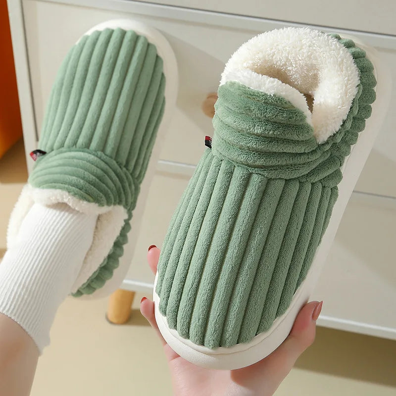 Winter Men Slippers Short Plush Men Cotton Boots Indoor Fluffy House Fur Slippers Men Casual Soft Fur Furry Men Shoes