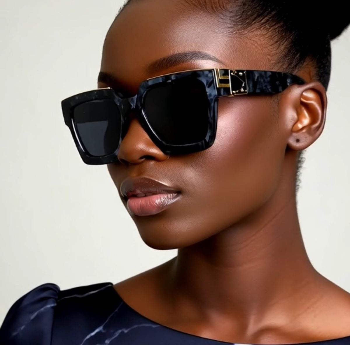 Gold Frame Large Size Sunglasses Men Women Shades Elegant Retro Classic Hip Hop