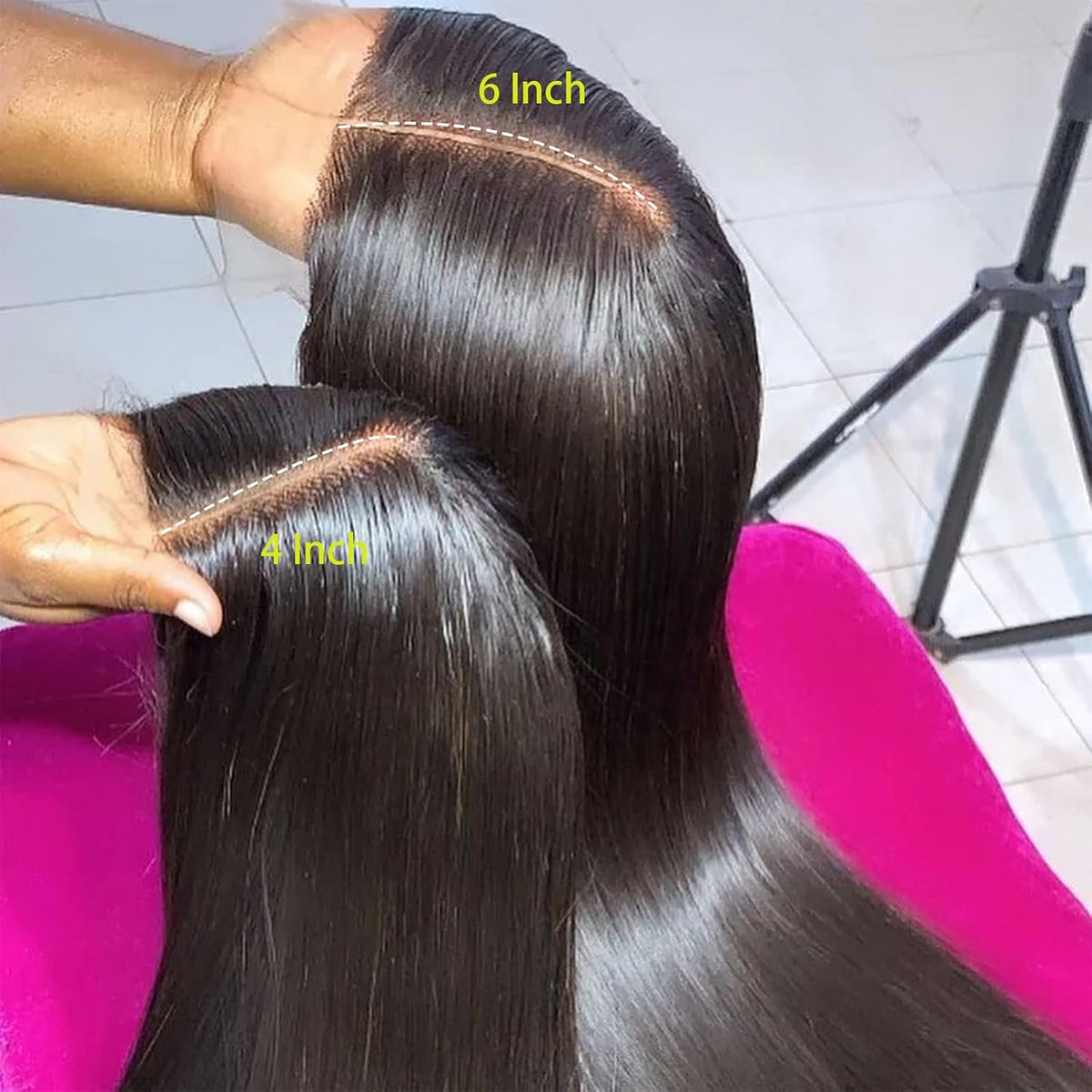 13X6 Lace Front Wigs Human Hair 26 Inch HD Straight Wigs 180 Density Black