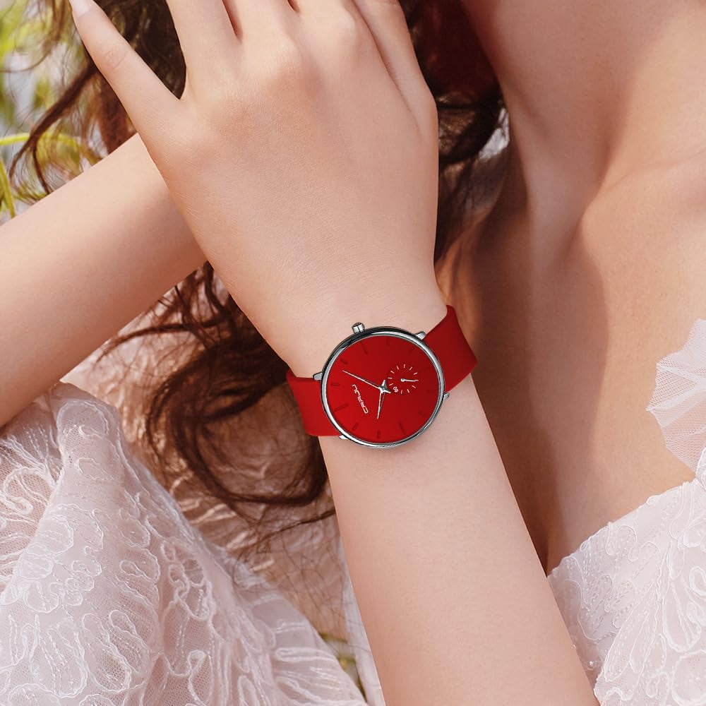 Men’S Women Watch Casual Stylish Waterproof Quartz Unisex Wristwatches, Ultra Thin Watches for Men Women, Colorful Silicone Band