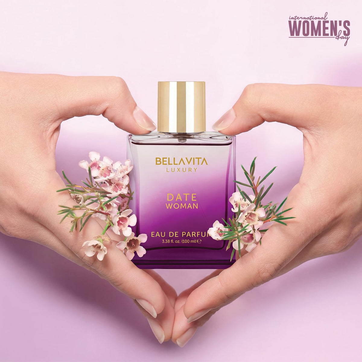 Bellavita Luxury DATE Eau De Parfum | 100 Ml (3.4 Fl.Oz.) | Perfume for Women | Floral, Pink Pepper, Jasmine, and Moss Notes | Long Lasting Fragrance
