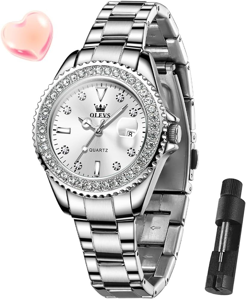 Watches for Women Luxury Diamond with Date Analog Quartz Female Watch