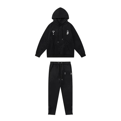 Mens Tracksuits Trousers Shooters Set Designer Hoodies Streetwear Sweatshirts Sports Suit Embroidery Plush Letter Decoration Thick Hoodies Men Pants
