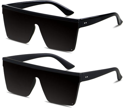 Square Oversized Sunglasses for Women Men Big Flat Top