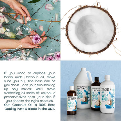 Fractionated Coconut Oil for Skin Moisturizer with Pump Massage Oils Best Carrier for Essential Oils Mixing Body OUL for Dry Skin Moisturizer Natural Oi for Face Hair Body 16 Oz