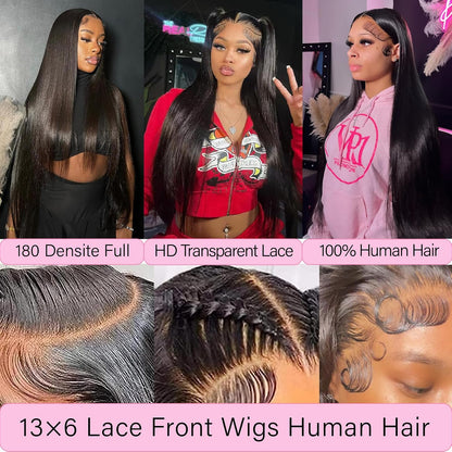 28 Inch13X6 Lace Front Wig Human Hair Straight Wigs Human Hair