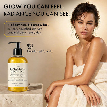 Botanical Body Glow Oil, Plant-Based, All Natural, 8 Oz (236 Ml)