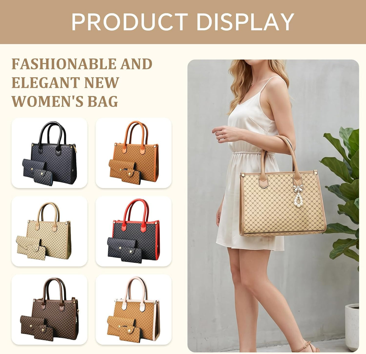 Womens Purses and Handbags, Top Handle Satchel Shoulder Tote Bag