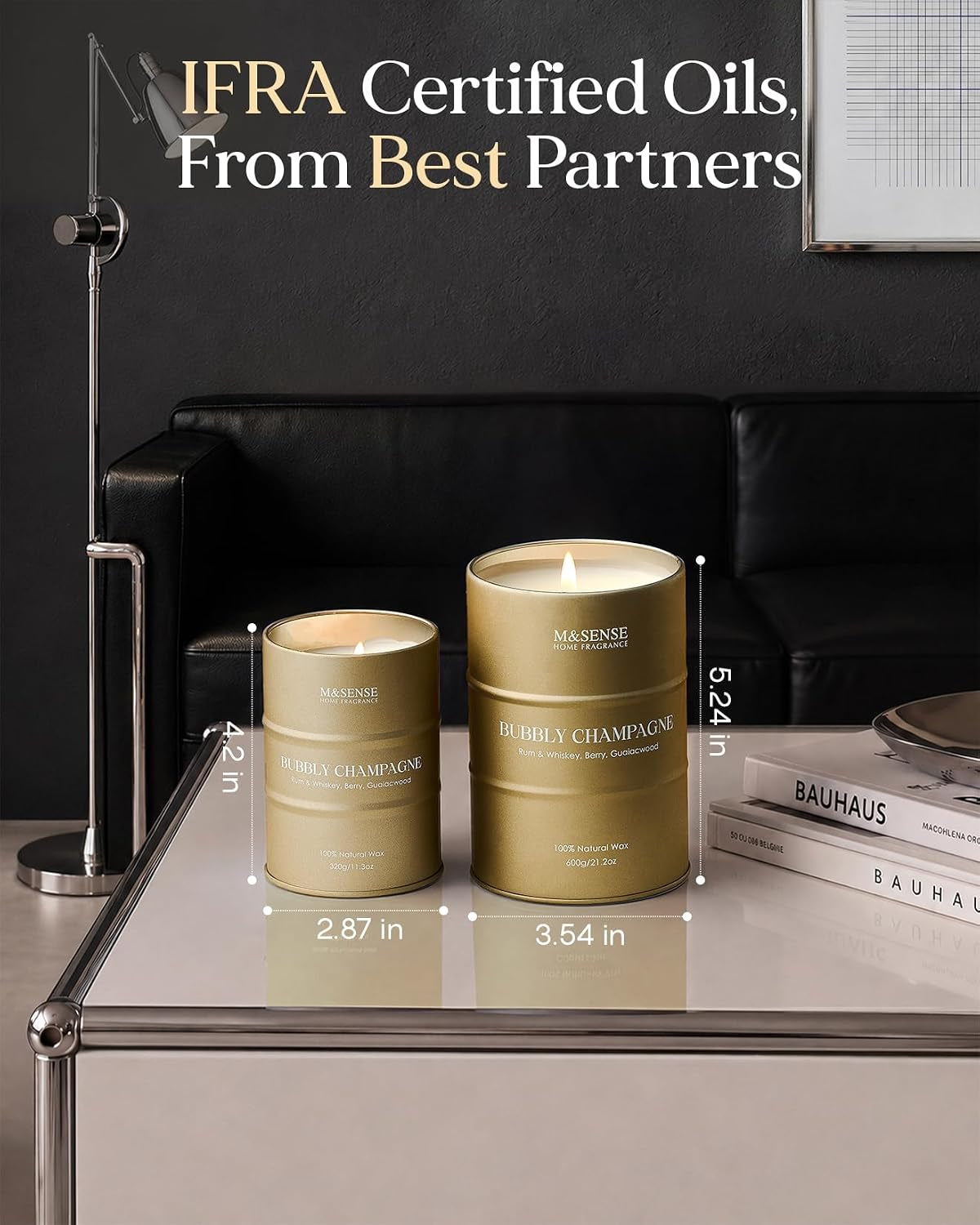 Bubbly Champagne Scented Soy Candle, Large, 21.2 Oz