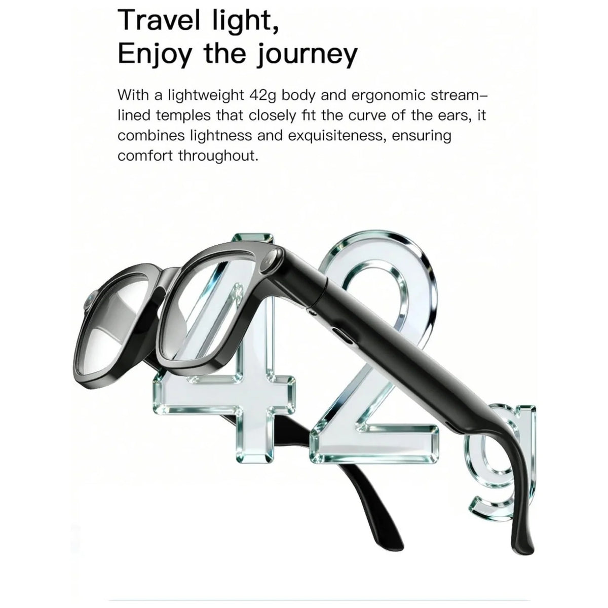 M08 Smart Glasses with 4K Camera, Bluetooth Audio, AI Translation and Voice Assistant