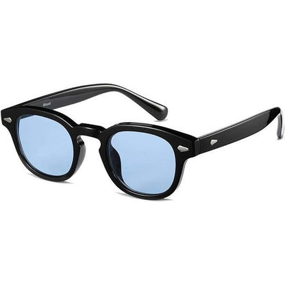 Blue Lens Sunglasses round Frame Retro Style Men&