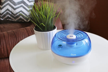Personal Ultrasonic Cool Mist Travel Humidifier and Vaporizer for Congestion Relief, 360° Adjustable Nozzle, Filter-Free .75 Liter Tank, Blue/White, Office Humidifier
