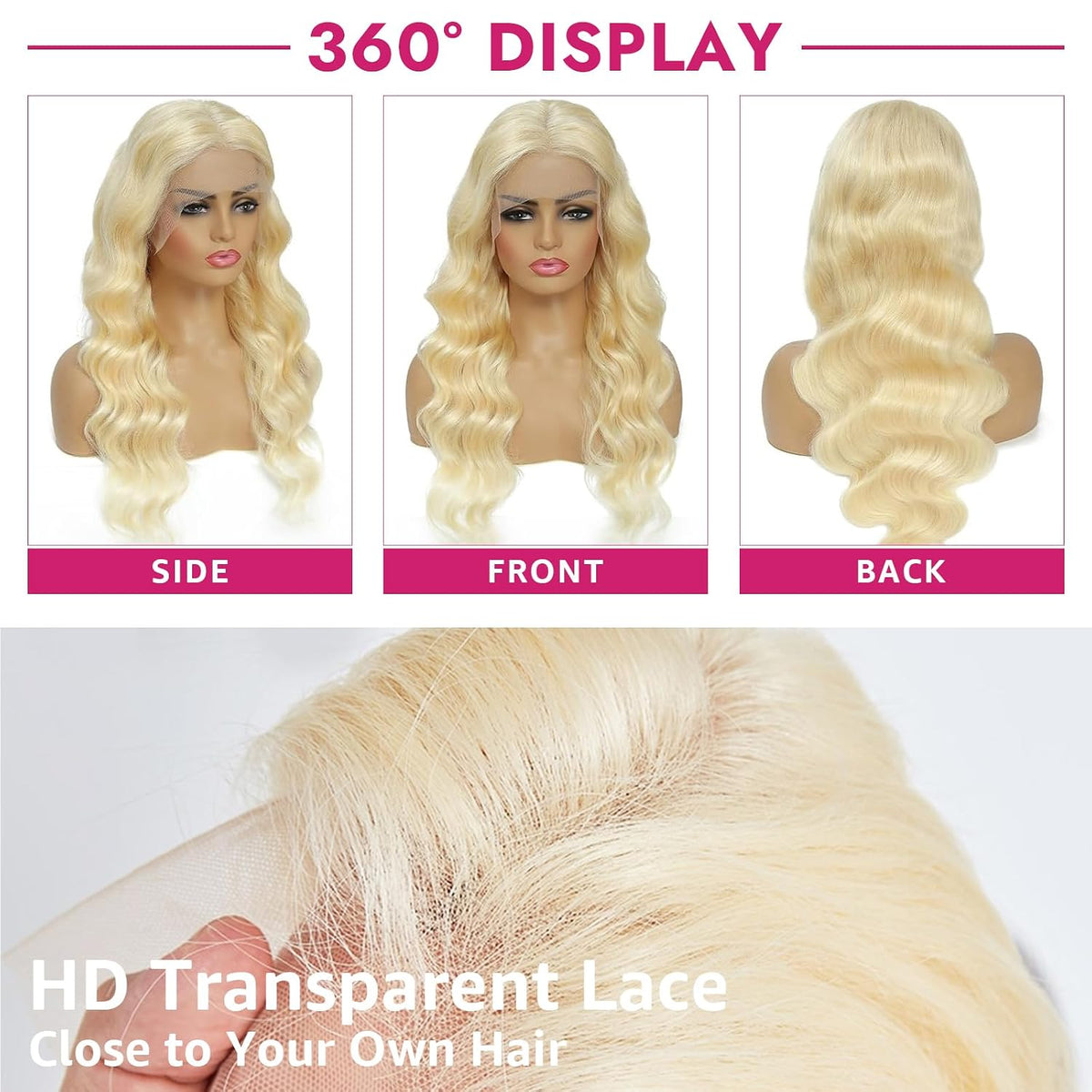 613 Body Wave Lace Front Wigs Human Hair Pre Plucked with Baby Hair 13X6 HD Lace Front Wig for Women Brazilian Virgin Body Wave Wig (32 Inch)
