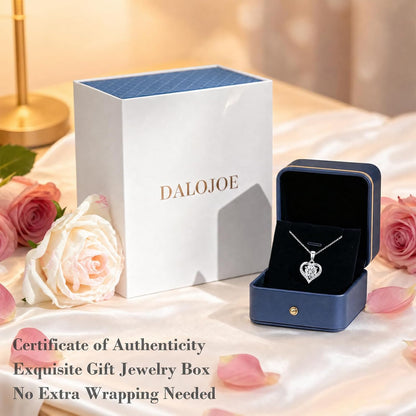 Moissanite Heart Necklace for Women, 925 Sterling Silver Necklace