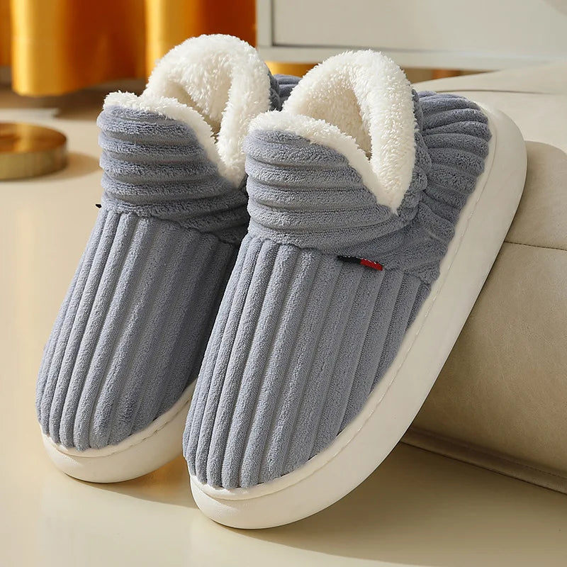 Winter Men Slippers Short Plush Men Cotton Boots Indoor Fluffy House Fur Slippers Men Casual Soft Fur Furry Men Shoes