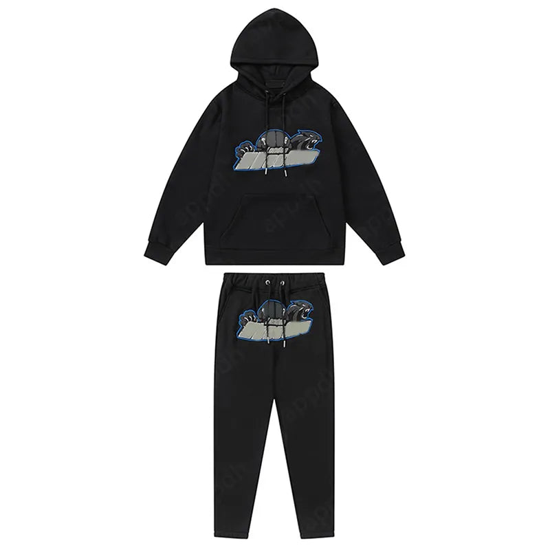 Mens Tracksuits Trousers Shooters Set Designer Hoodies Streetwear Sweatshirts Sports Suit Embroidery Plush Letter Decoration Thick Hoodies Men Pants