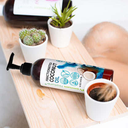 Fractionated Coconut Oil for Skin Moisturizer with Pump Massage Oils Best Carrier for Essential Oils Mixing Body OUL for Dry Skin Moisturizer Natural Oi for Face Hair Body 16 Oz
