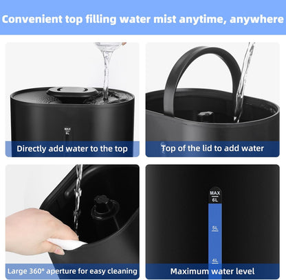 6L Warm &amp; Cool Mist Humidifiers for Bedroom,Large Room,Plants
