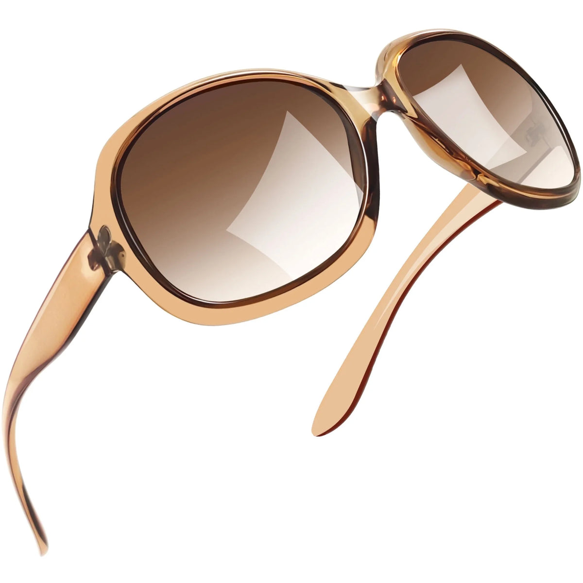 Polarized Sunglasses Womens Trendy Oversized Large Driving Sun Glasses Ladies UV Protective Big Sunnies Shades (Gradient Tea)
