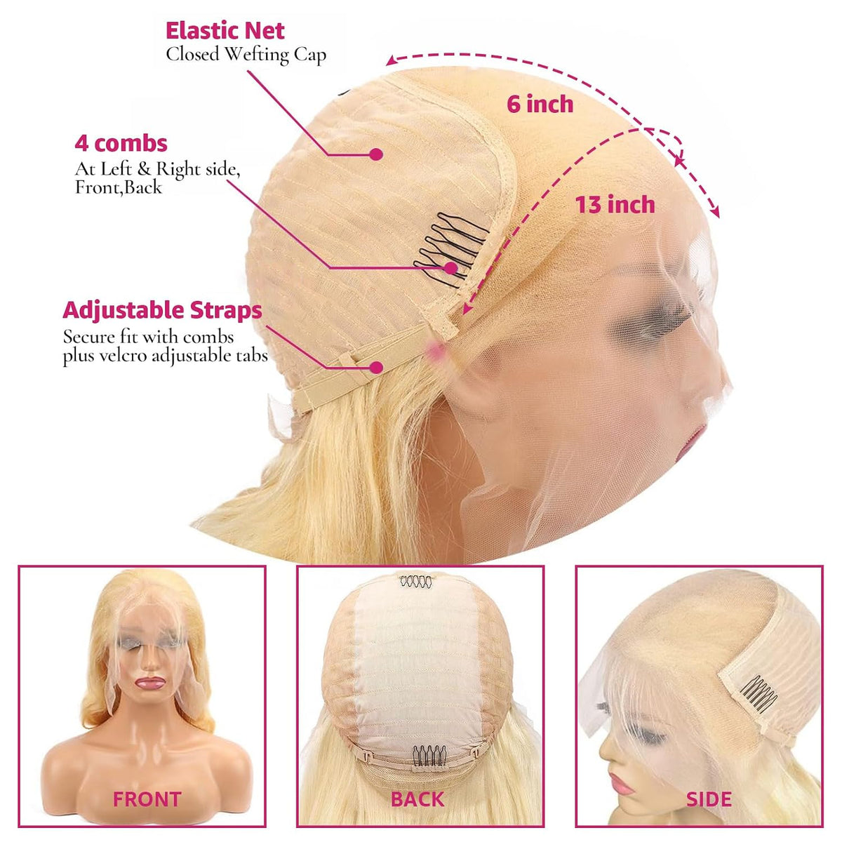 613 Body Wave Lace Front Wigs Human Hair Pre Plucked with Baby Hair 13X6 HD Lace Front Wig for Women Brazilian Virgin Body Wave Wig (32 Inch)