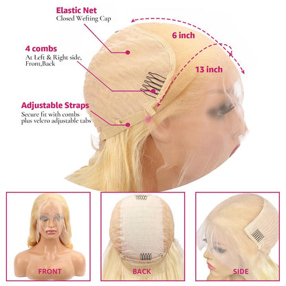 613 Body Wave Lace Front Wigs Human Hair Pre Plucked with Baby Hair 13X6 HD Lace Front Wig for Women Brazilian Virgin Body Wave Wig (32 Inch)