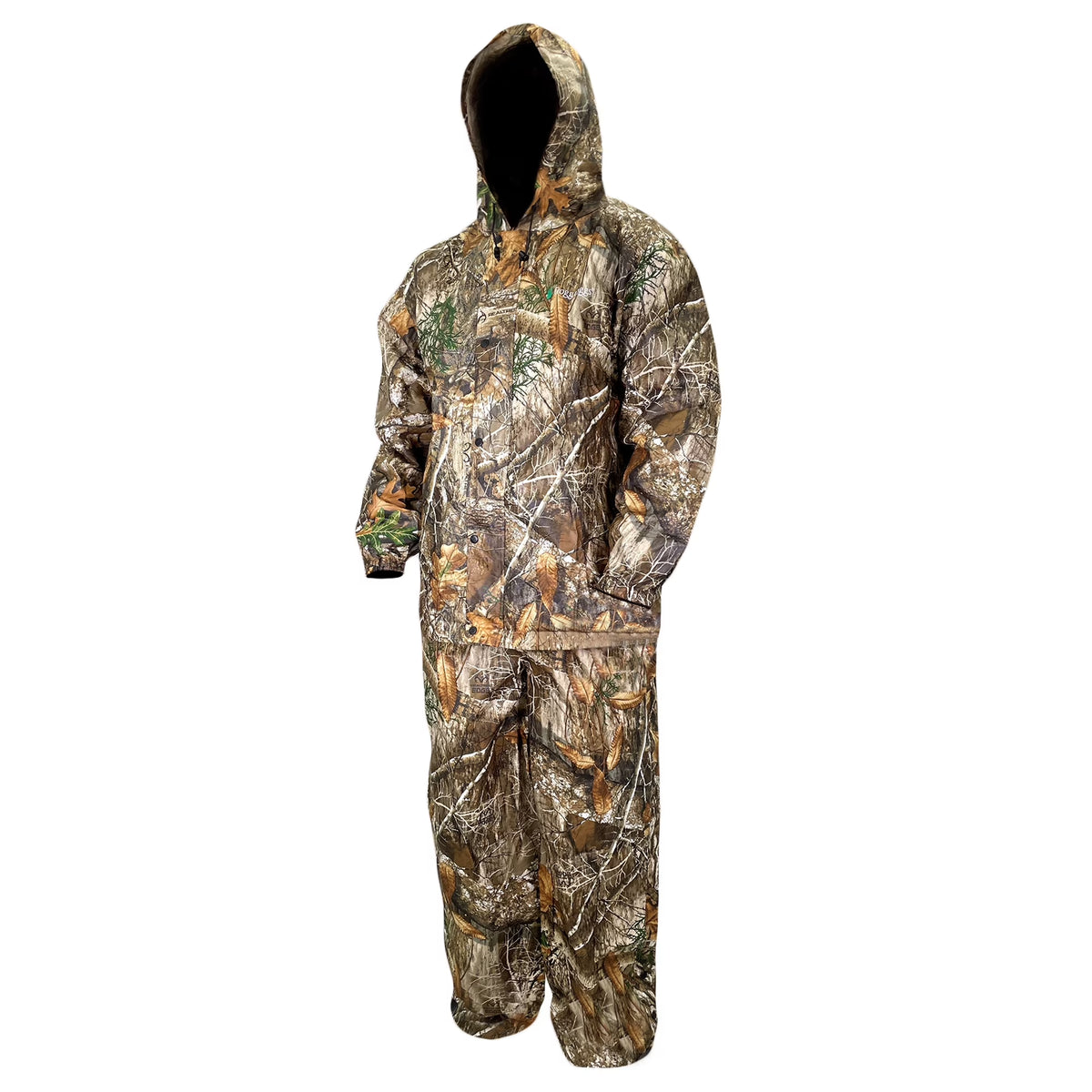 All-Purpose Rain Suit for Men, Waterproof Bi-Laminate Camo Pants &amp; Jacket, Realtree Edge, Size XL/2X