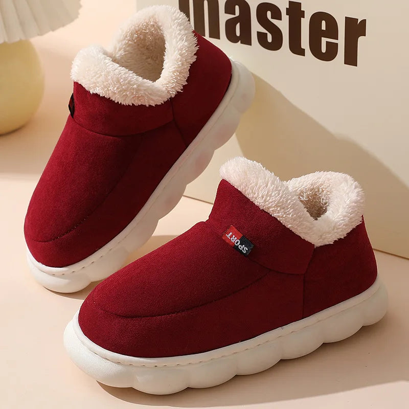 Winter Men Slippers Short Plush Men Cotton Boots Indoor Fluffy House Fur Slippers Men Casual Soft Fur Furry Men Shoes