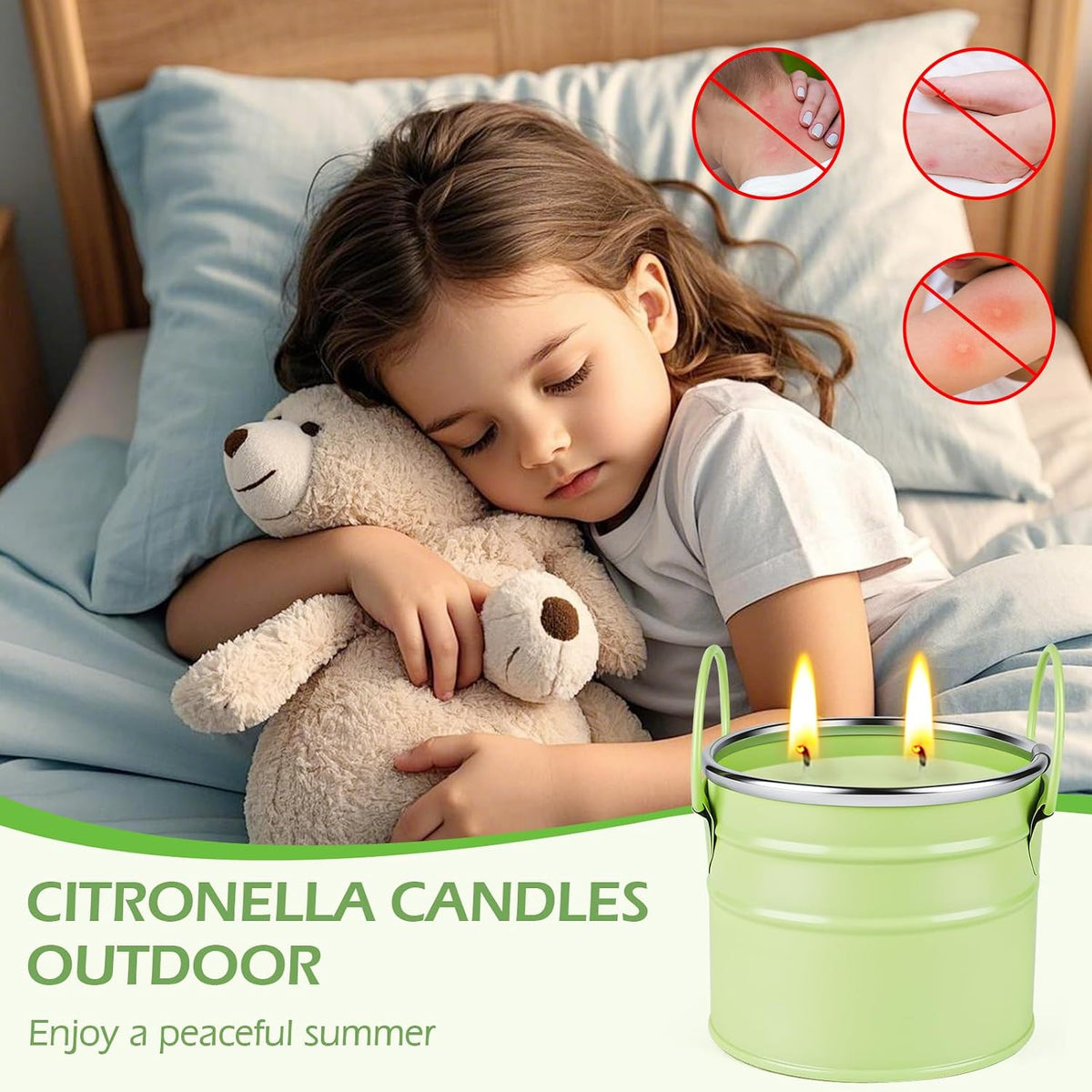 Citronella Candles Outdoor,2 Pack 20Oz Large Soy Wax Citronella Candles