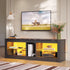 LED TV Stand for 65 Inch Tvs, Entertainment Center with Storage,Tv Console Table for Living Room with Adjustable Shelves,Black Marble