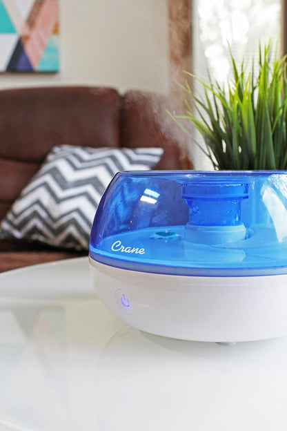 Personal Ultrasonic Cool Mist Travel Humidifier and Vaporizer for Congestion Relief, 360° Adjustable Nozzle, Filter-Free .75 Liter Tank, Blue/White, Office Humidifier