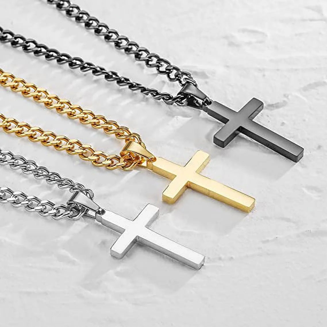 2025 Graduation Gifts for Him Teenages Teen Boyfriend Brother Son Grandson Graduates Silver Cross Necklace Pendant Chain Set Catholic Religious Christian Jewelry Gifts Ideas Age