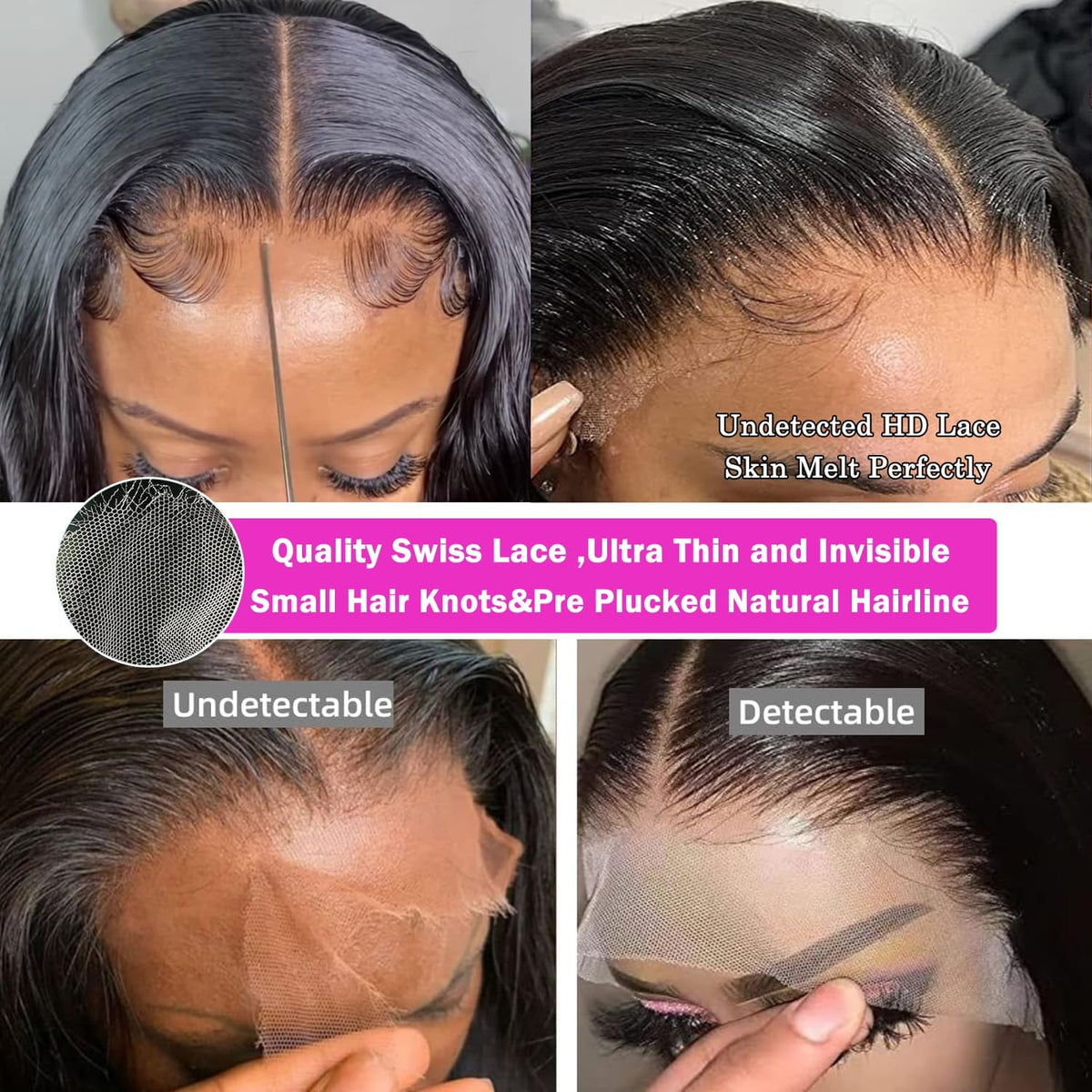 13X6 Body Wave Lace Front Wigs Human Hair 30 Inch HD Transparent 220% Density Glueless Wigs Human Hair Pre Plucked with Baby Hair for Black Women