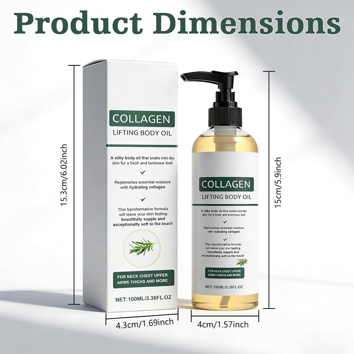 2 Packs Hydrating Collagen Oil for Body &amp; after Shower,Collagen Lifting Body Oil after Shower Moisturizer Collagen Body Oils for Women &amp; Men Lightweight Non-Greasy(1Pcs*3.38 Fl Oz)