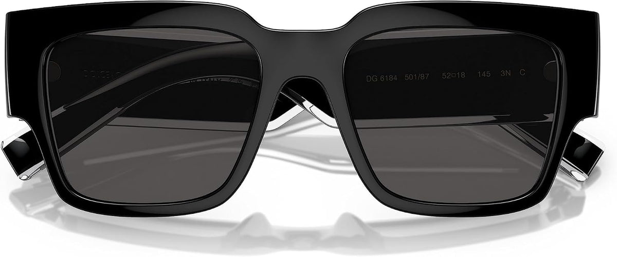 Dolce &amp; Gabbana DG6184-501/87 Sunglasses BLACK W/Dark GREY 52Mm