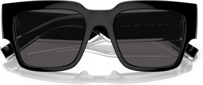 Dolce &amp; Gabbana DG6184-501/87 Sunglasses BLACK W/Dark GREY 52Mm