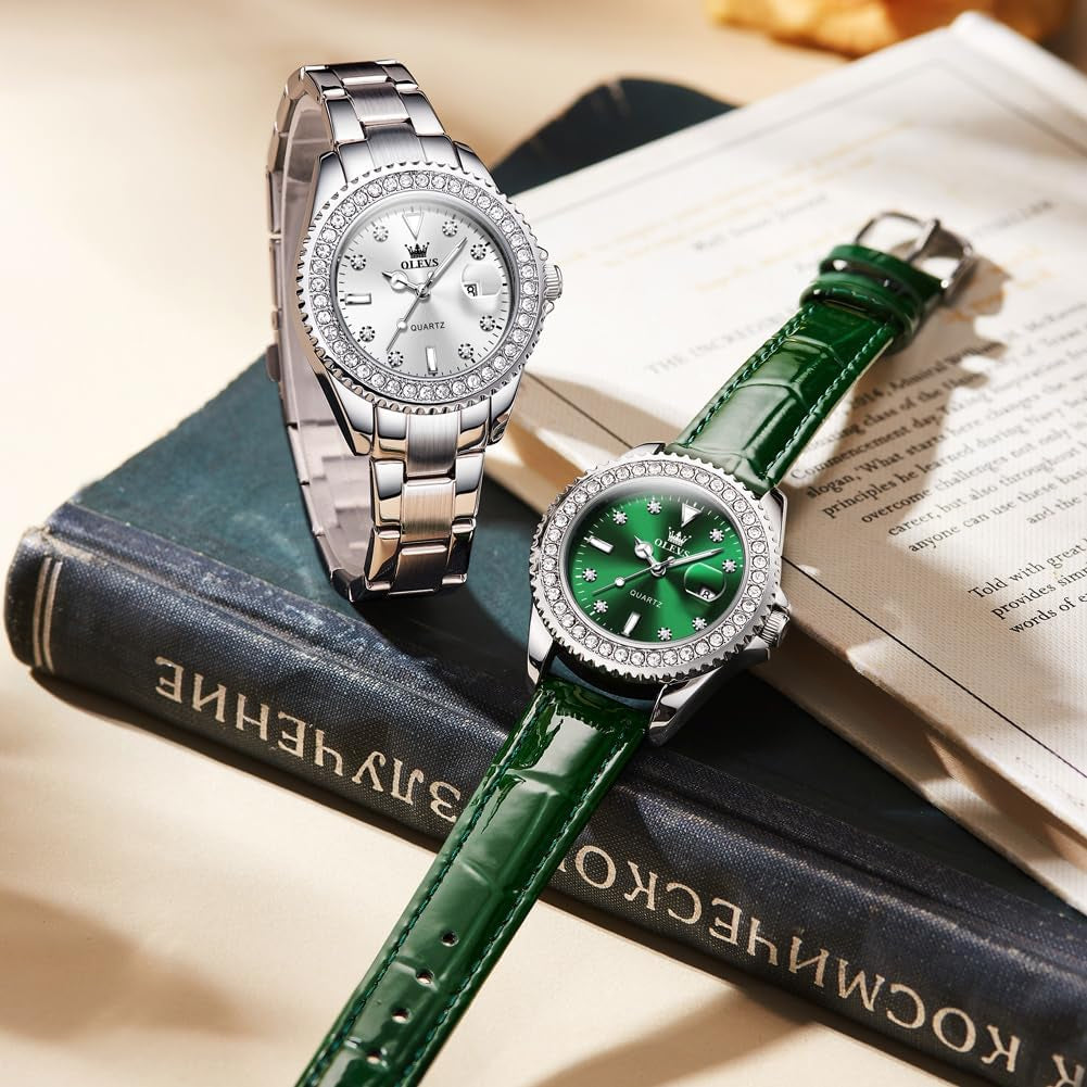 Watches for Women Luxury Diamond with Date Analog Quartz Female Watch