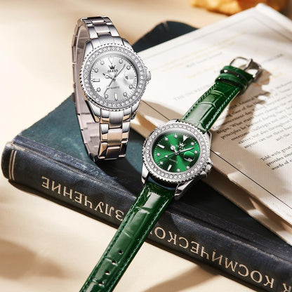 Watches for Women Luxury Diamond with Date Analog Quartz Female Watch