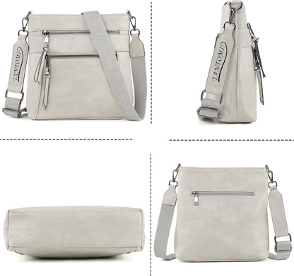 Medium Crossbody Bags for Women, PU Leather Travel Crossbody Purses