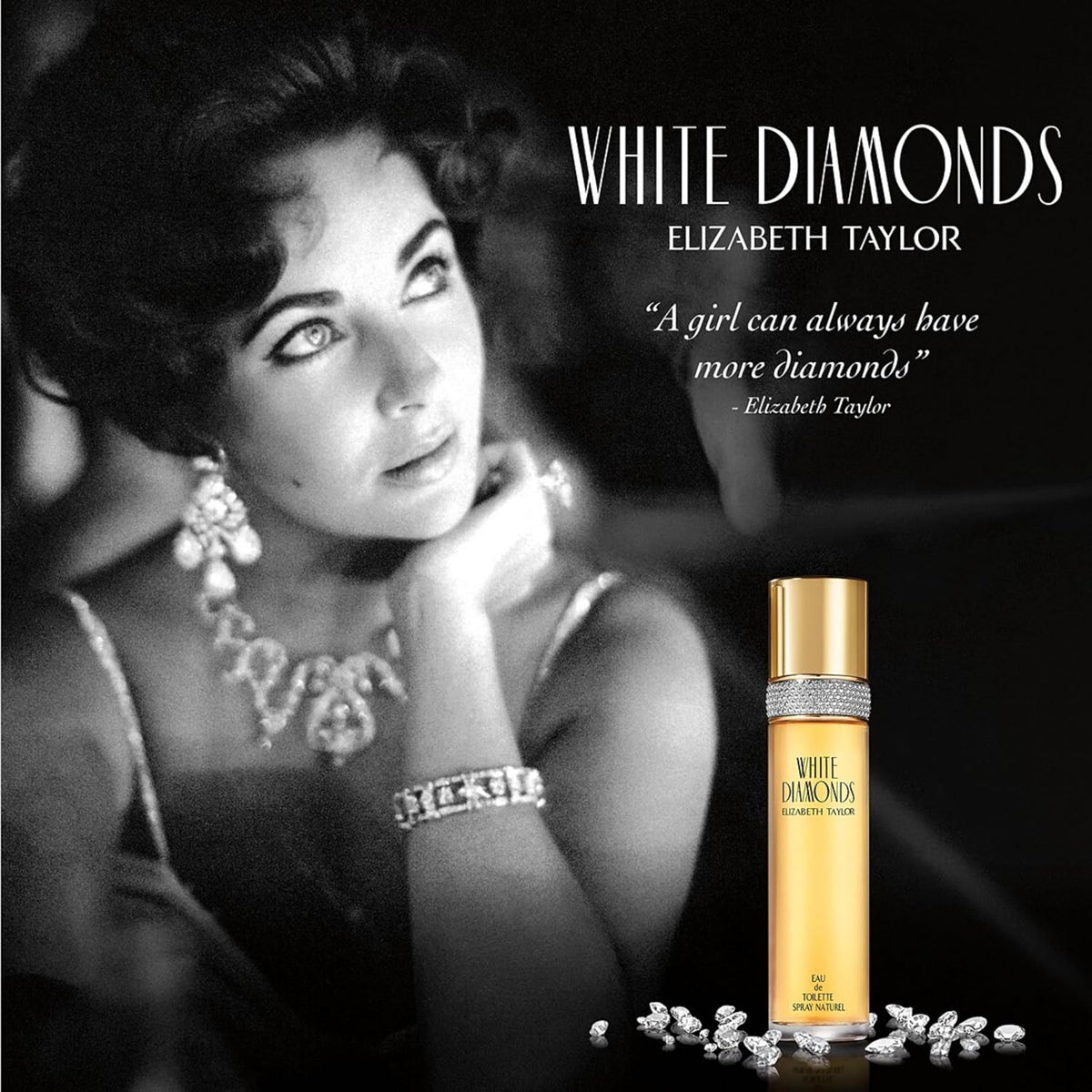 White Diamonds Eau De Toilette for Women, 3.3 Fl Oz