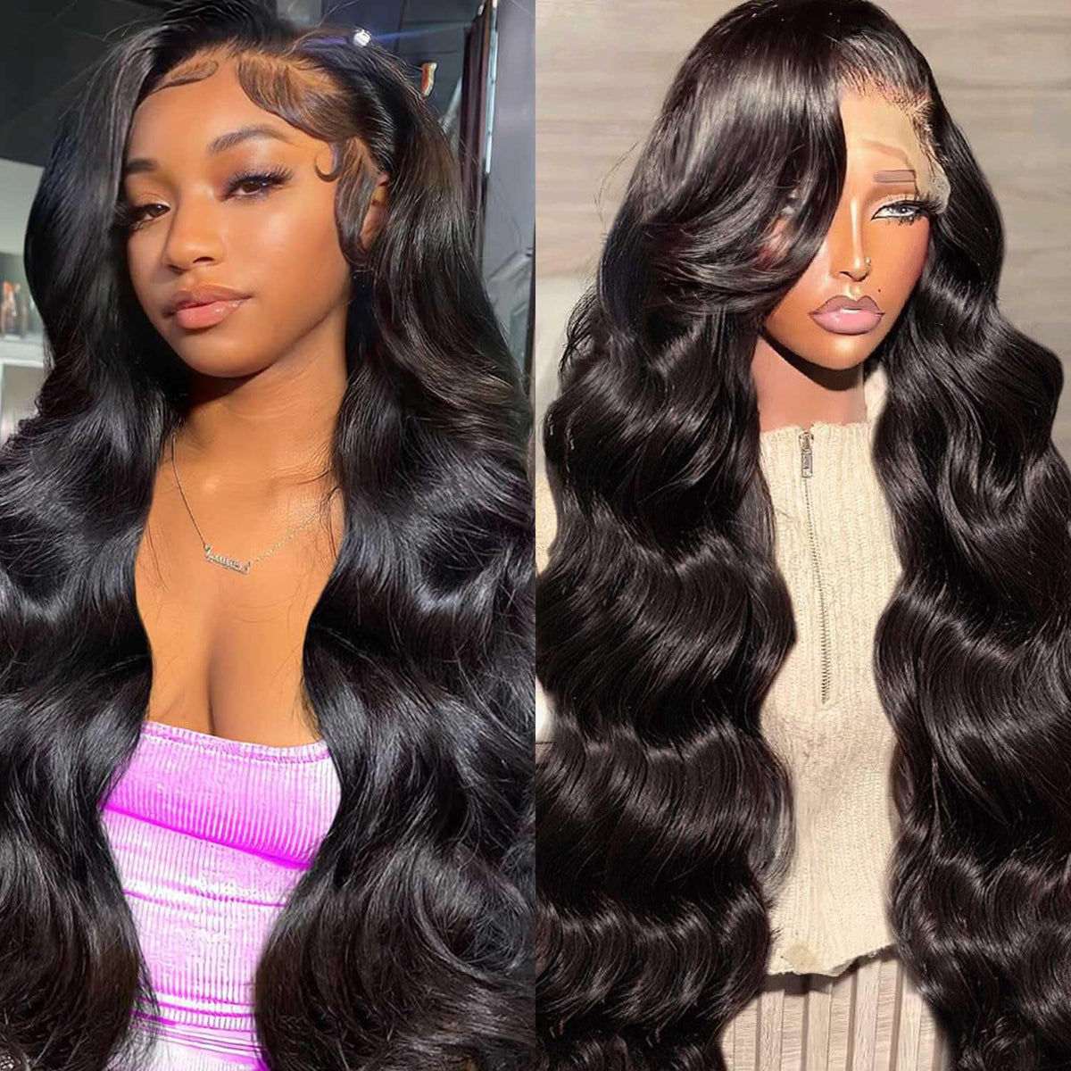 Body Wave Lace Front Wigs Human Hair 13X6 HD Lace Frontal Wigs Human Hair 200% Density Pre Plucked Glueless Wigs for Women Natural Color 20 Inch