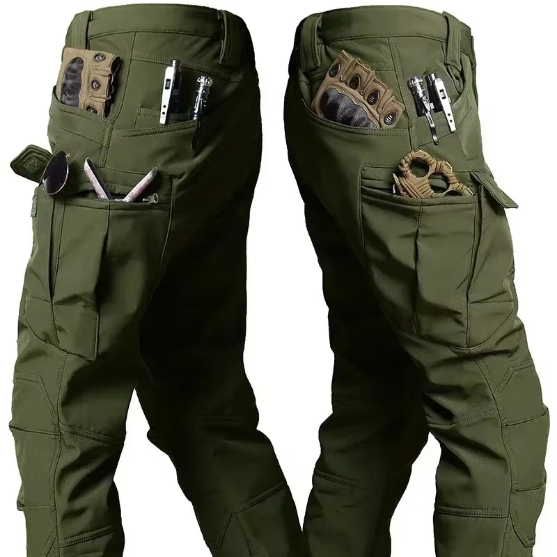 NEW Camo Fleece Warm Sets Winter Soft Shell Tactical Jacket Cargo Pant Outdoor Multi-Pocket Waterproof Hunting Suit