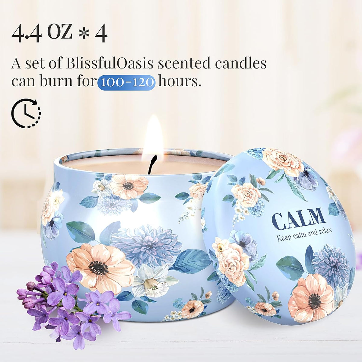 Scented Candle Set, 17.6 Oz, 4 Pack Soy Wax Candles for Home &amp; Travel