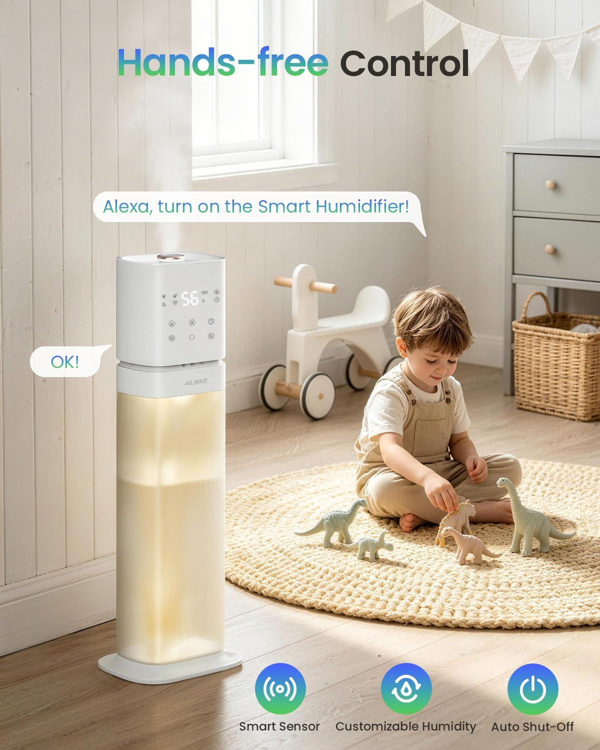 Humidifiers for Bedroom 2.1Gal/8L, Smart Humidifier for Large Room