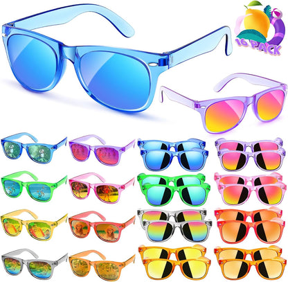 Party Favors Kids Sunglasses Bulk - 16 Packs Neon Sunglasses for Kid Age 3-8, UV400 Protection Party Sunglasses Goodie Bags Stuffers for Kids Birthday Party Supply, End of the Year Gifts for Students