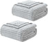 Light Grey Throw Blanket for Couch - Cozy Warm Fuzzy Blankets for Women, Set of 2 Small Fleece Throws for Girls - Silver, 50 X 60 Inches
