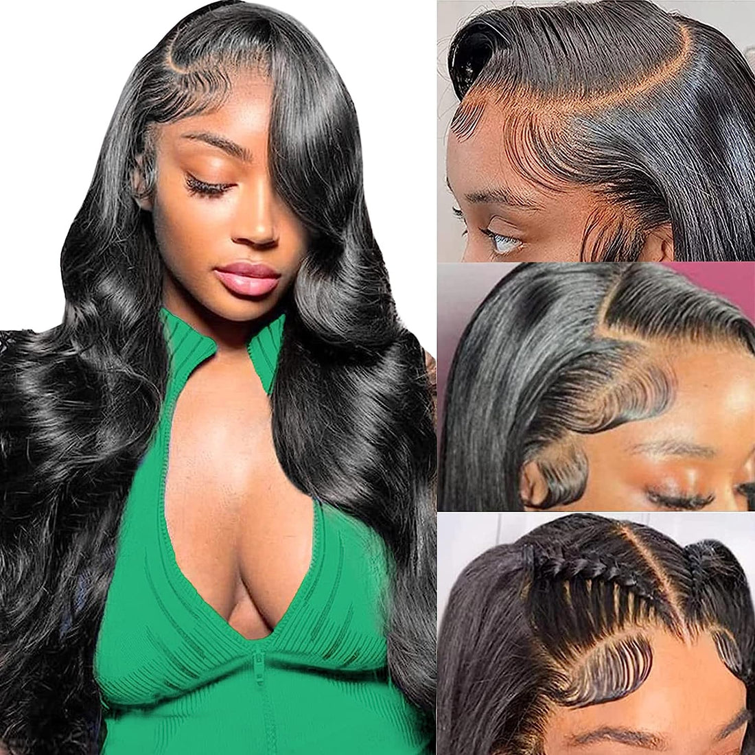 13X6 Lace Front Wigs Human Hair 180 Density HD Lace Body Wave Wig