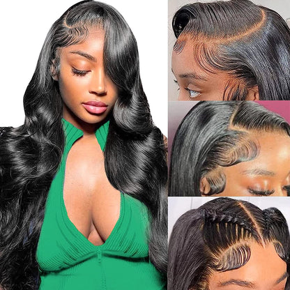 13X6 Lace Front Wigs Human Hair 180 Density HD Lace Body Wave Wig