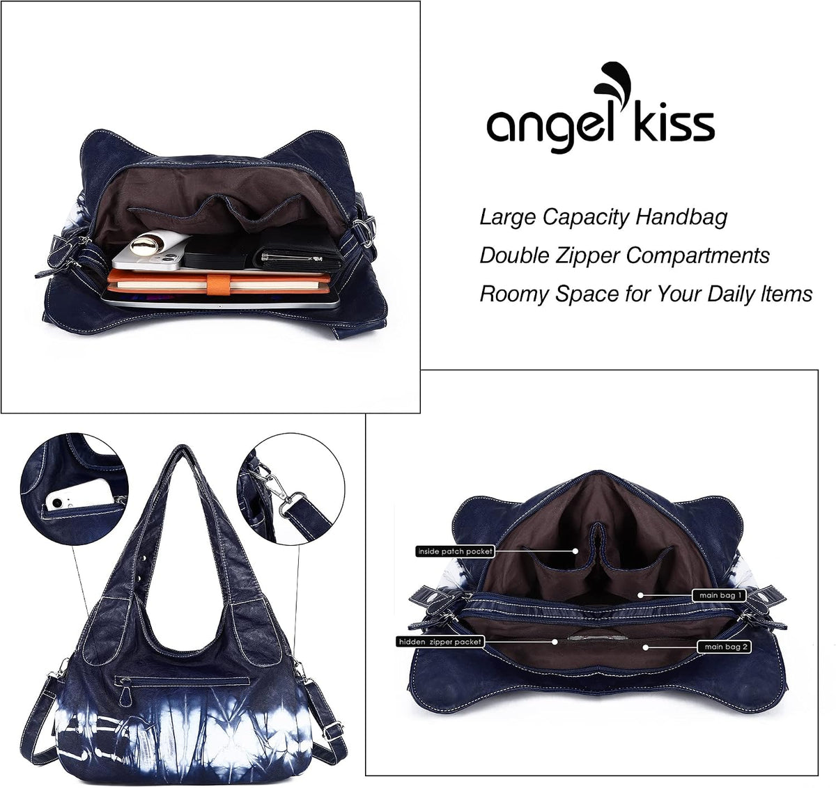 Angelkiss Hobo Purses and Handbags for Women Satchel Handbag Women Purses Large Daily Shoulder Bags